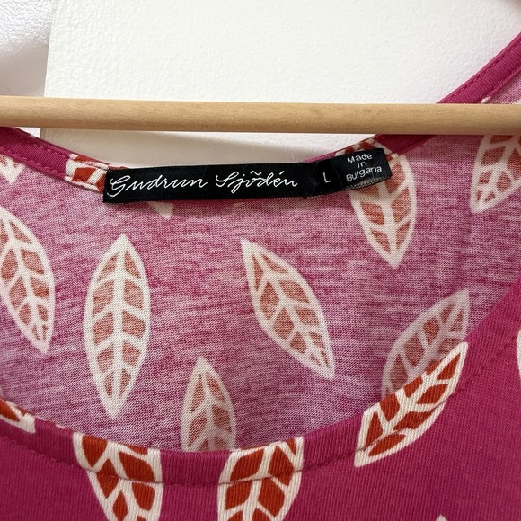 Gudrun Sjoden Womens Geometric Print Organic Cotton Blend Tank Top Size L Pink - Picture 4 of 6